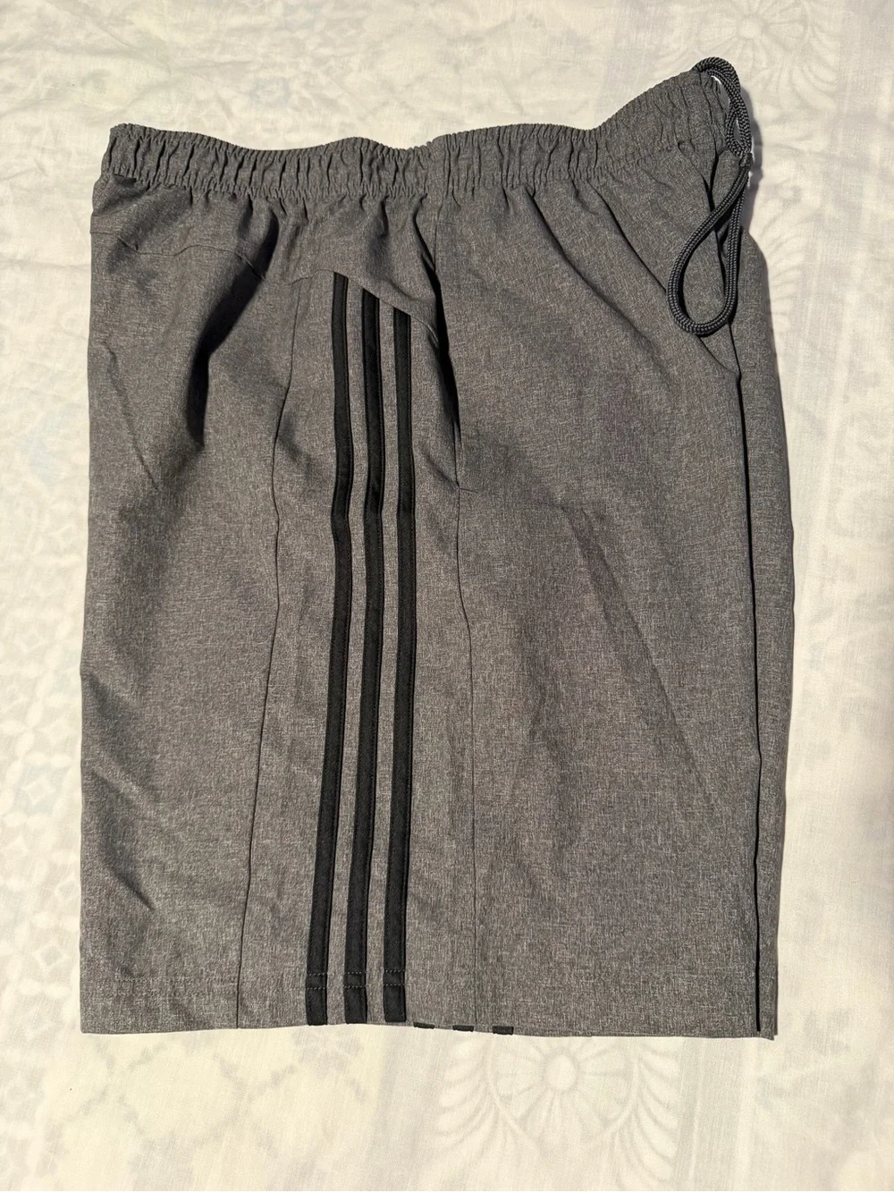 adidas Gray mens essentials Athletic Shorts with Black Side Stripes size L